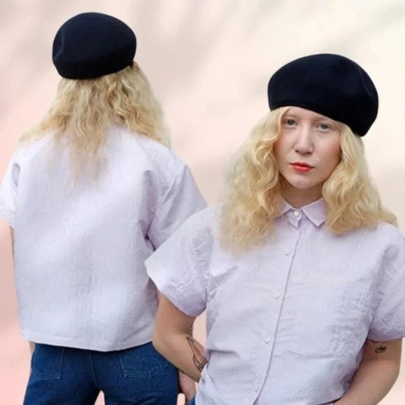 BROOKES BOSWELL RUBIN HAT Wool Beret Structured Hat Mocha  display picture 3